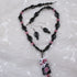 Onyx Necklace with Handmade Black & Pink Pendant - VP's Jewelry