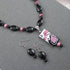 Onyx Necklace with Handmade Black & Pink Pendant - VP's Jewelry