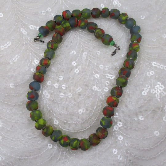 Handmade West African Multi-colored Trade Bead Necklace - VP's Jewelry  