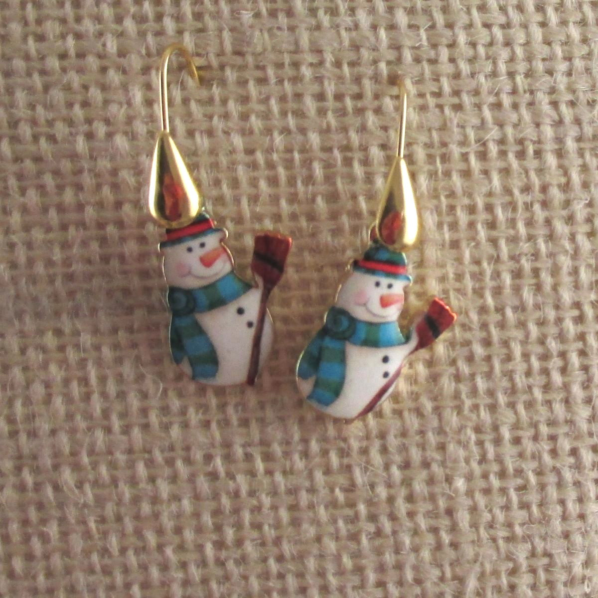 Snowmen Gold Earrings - VP's Jewelry