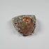 Beige & Green Gemstone Ring for a Man Size 13 - VP's Jewelry