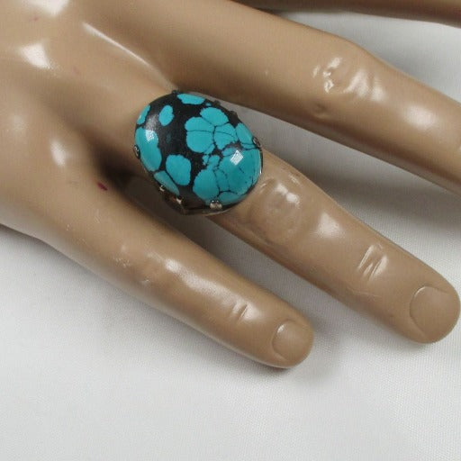 Man's Southwestern Turquoise Silver Ring Size 11 - VP's Jewelry