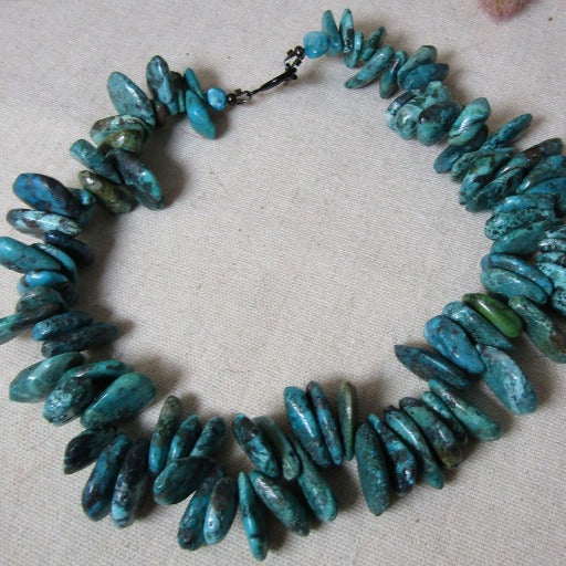 Turquoise Teardrop Bead Beaded Necklace - VP's Jewelry 